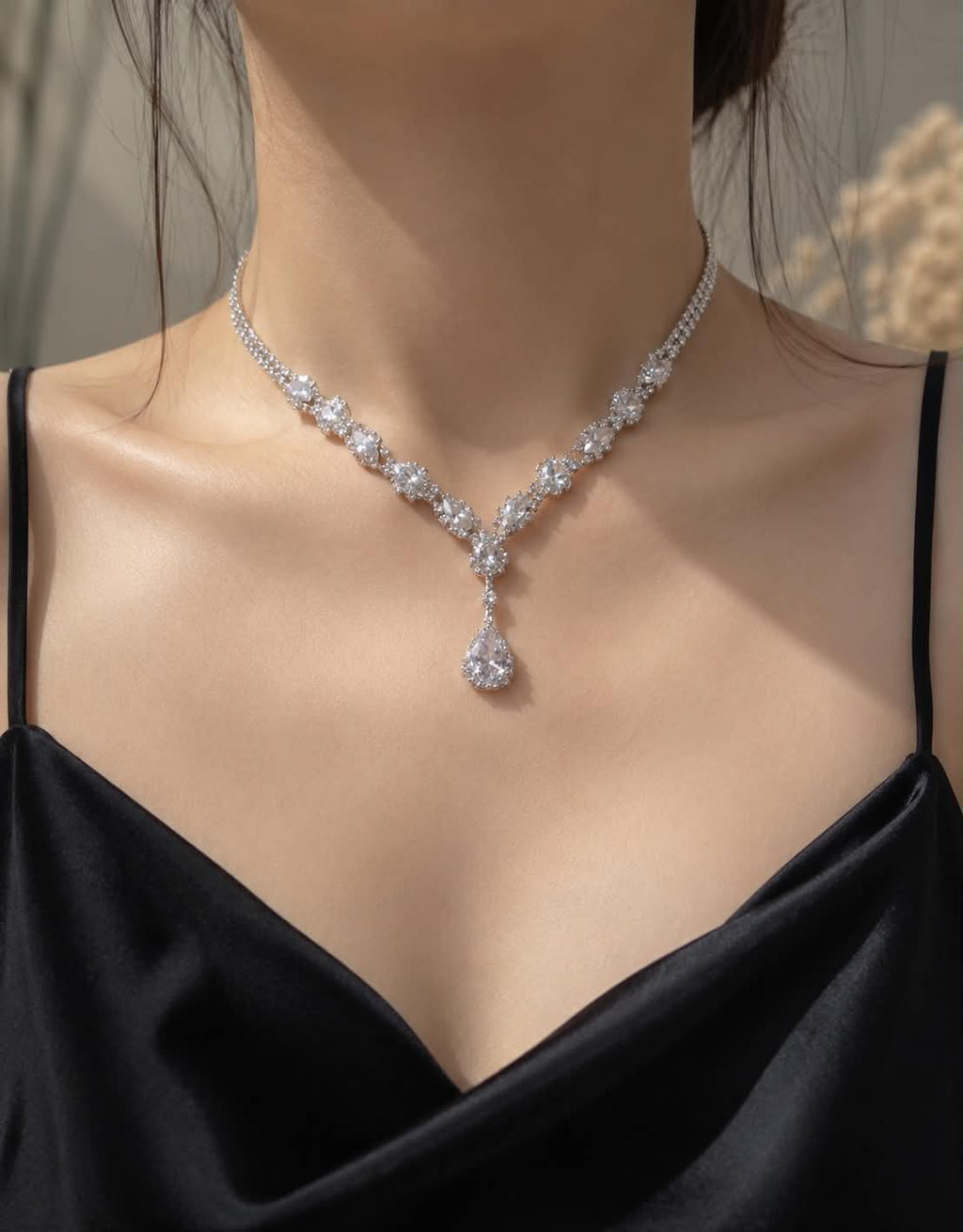 Diamond Moonlight Earrings & Necklace Set