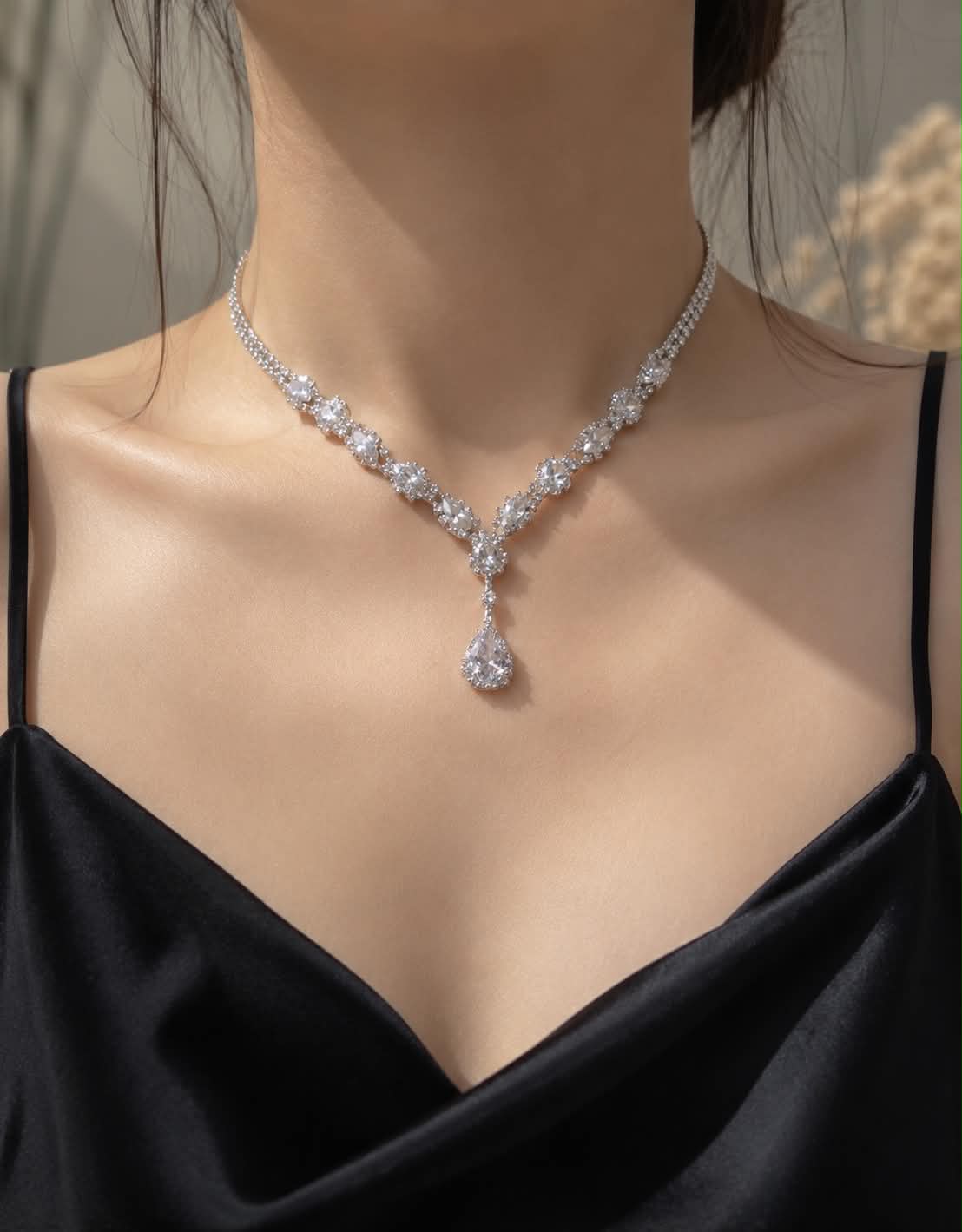 Diamond Moonlight Earrings & Necklace Set