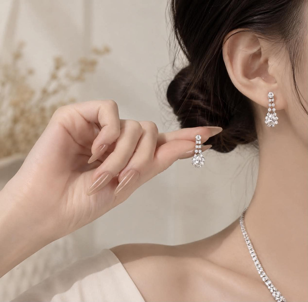 Diamond Moonlight Earrings & Necklace Set