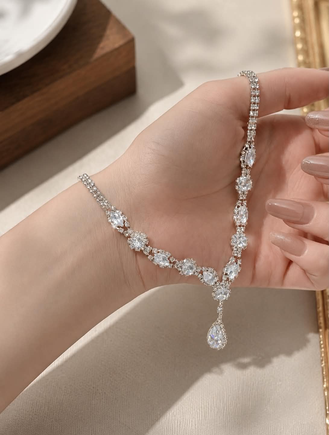 Diamond Moonlight Earrings & Necklace Set