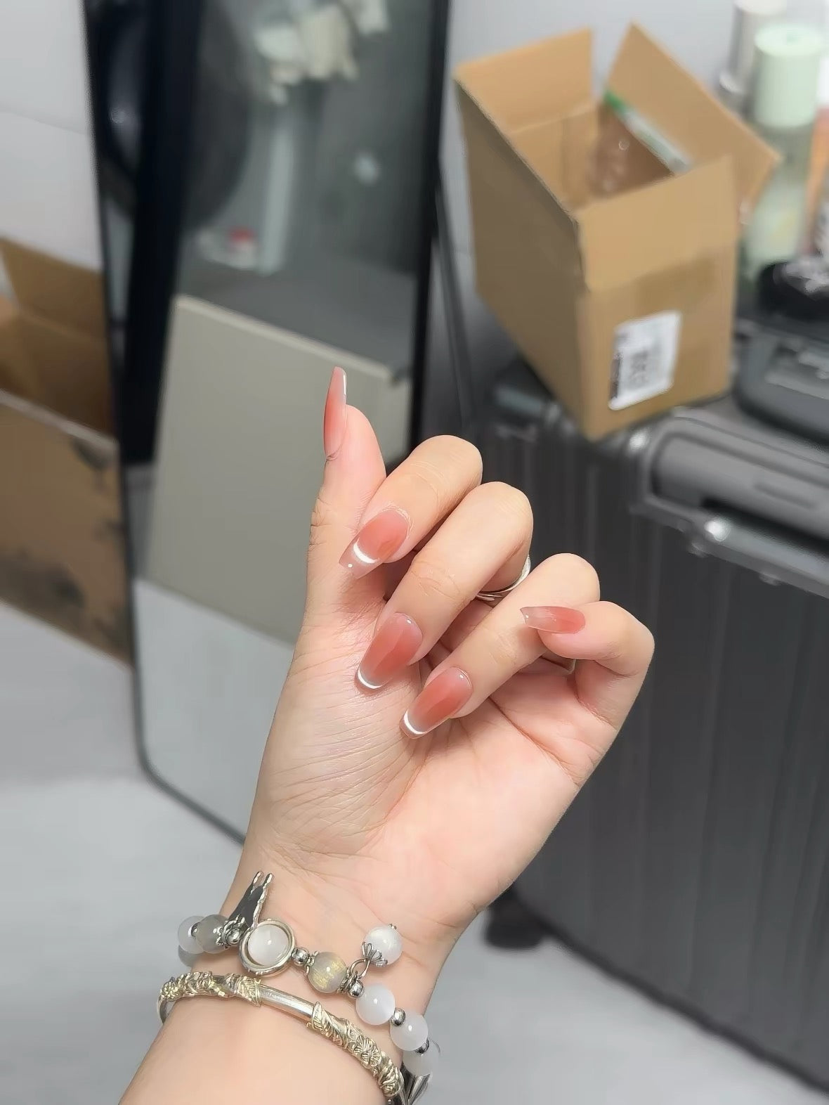 Peach Haze Press-On Nails | Short Coffin 2cm